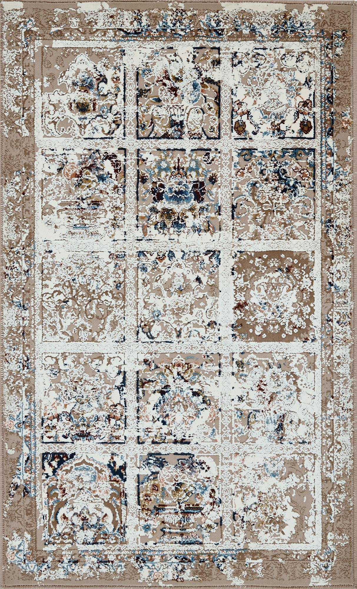 86370496 Ковер полиэстер VNDM007 50х80 см цвет бежевый STLM-0068238 Santreyd 