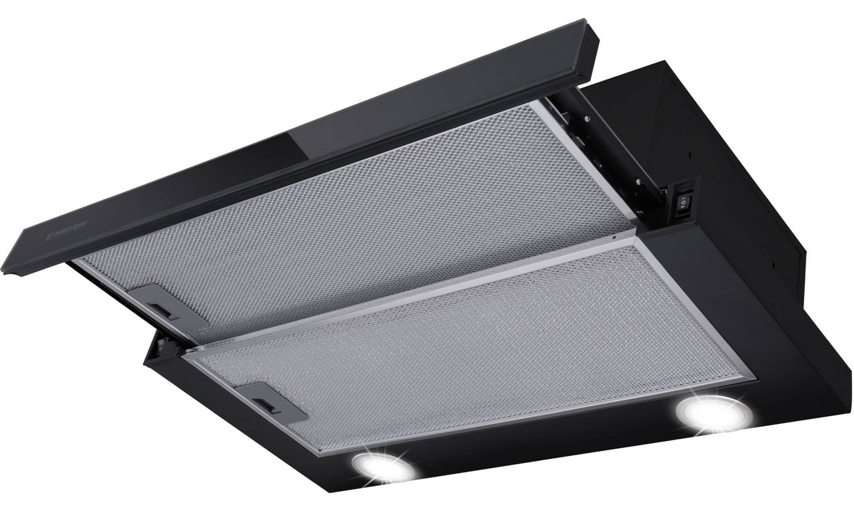 9202542 Вытяжка телескопическая Meferi SLIDEBOX60BK GLASS ULTRA черный/черный STDN-0041504 - Вид №2