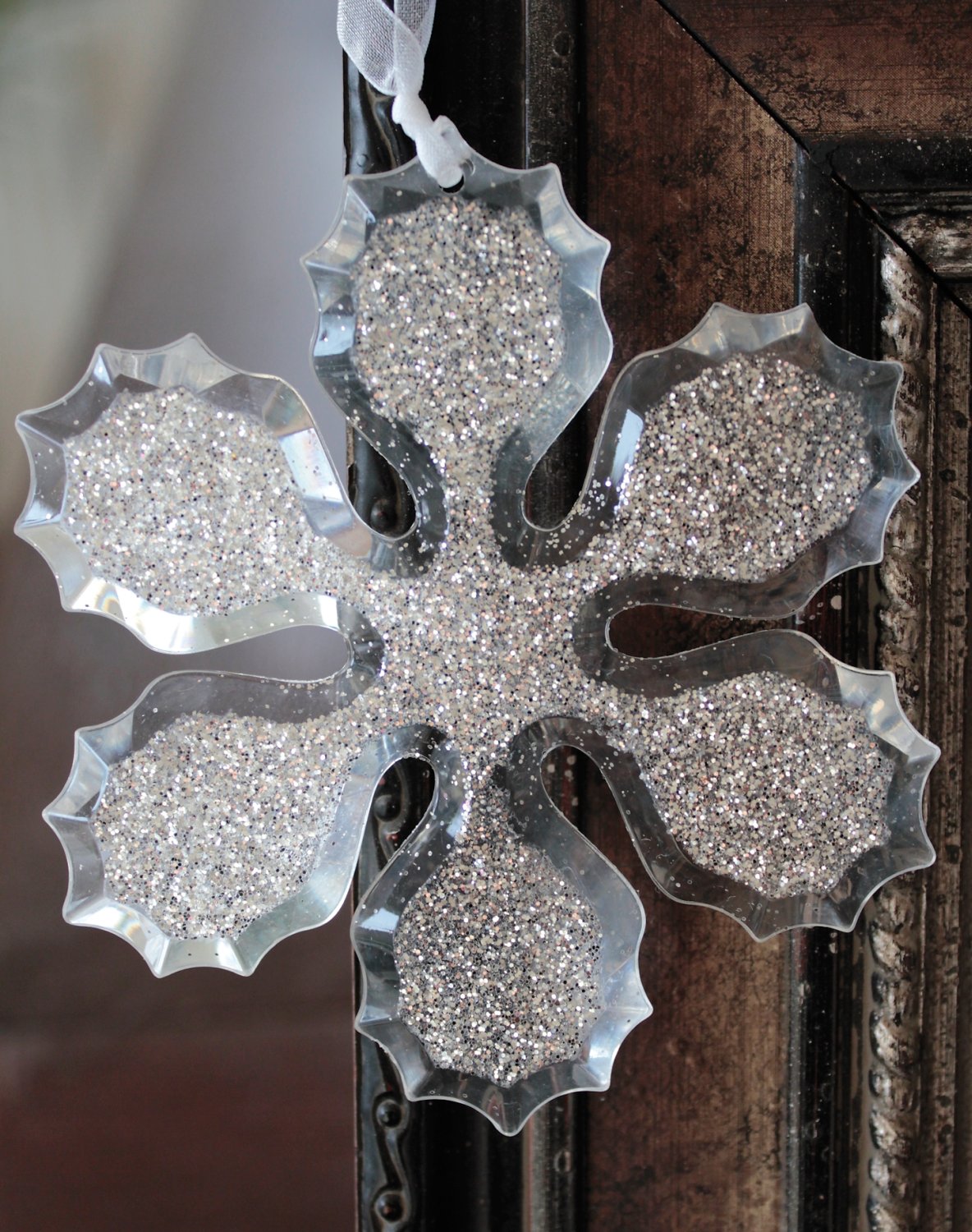 1367 000 a3 Декоративная снежинка, акрил, Ø 10 см, 2 шт., Прозрачная H-andreas  - Вид №1