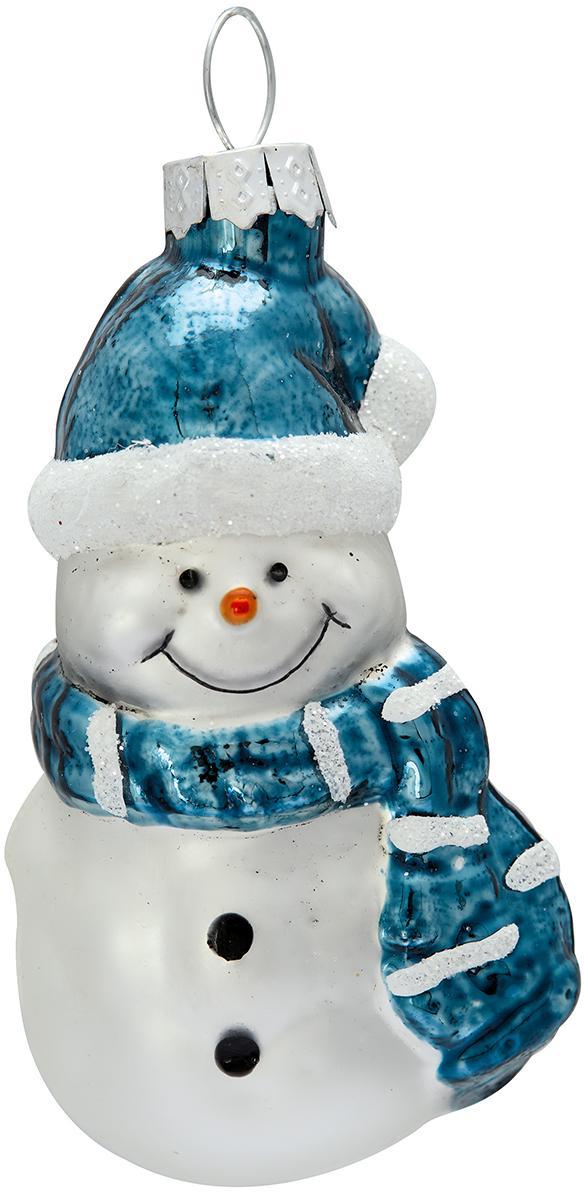 Елочная игрушка Snowman glass pale blue Greengate XMASNMGSNM2906
