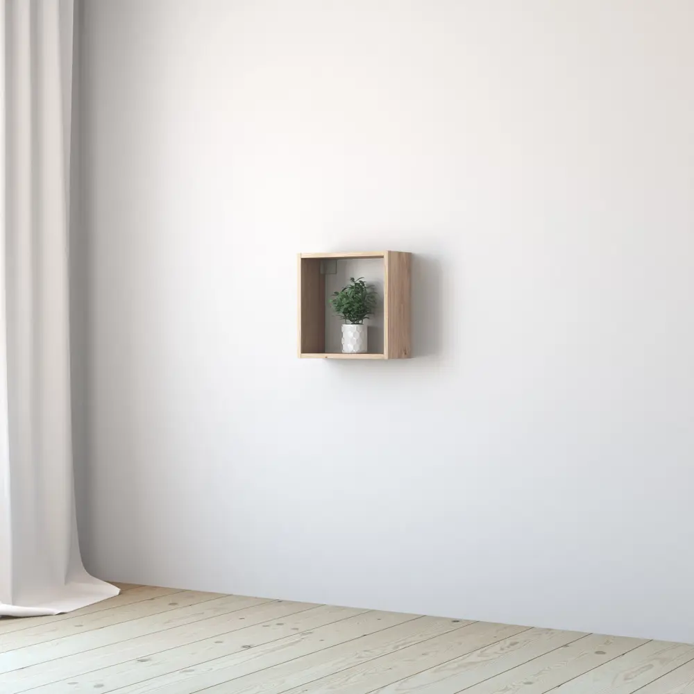 Стеллаж КУБ 1 секция 36х36х15.9 см ЛДСП цвет дуб Santreyd STLM-2199038 - Вид №3