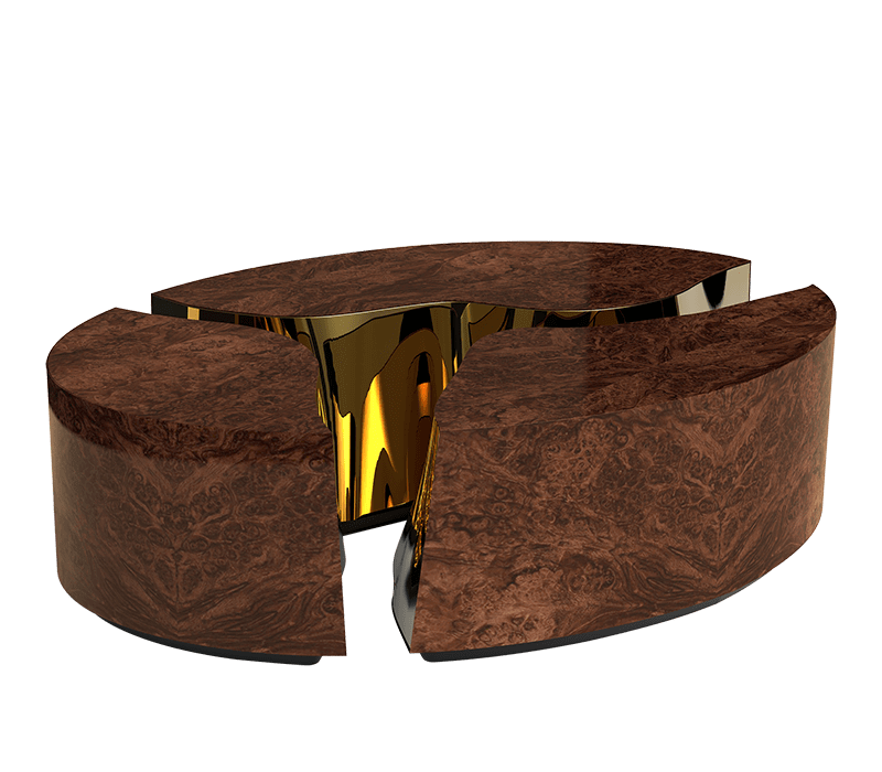 0-114 Овальный центральный стол Lapiaz из орехового дерева Boca Do Lobo  - Вид №6