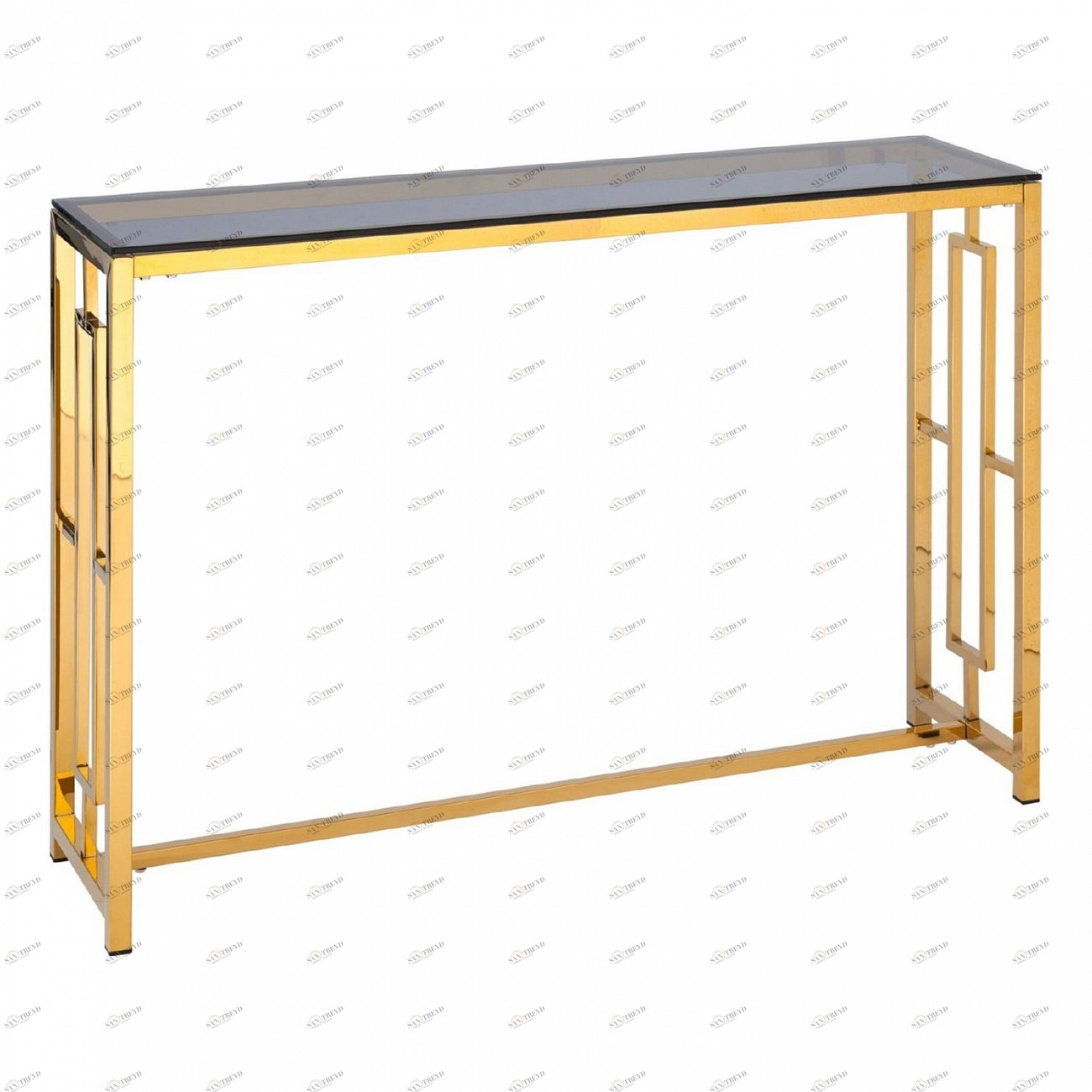 Консоль стеклянная 115х30 см дымчатая с золотом "Бруклин" STOOL GROUP  00-3881906 Золото 