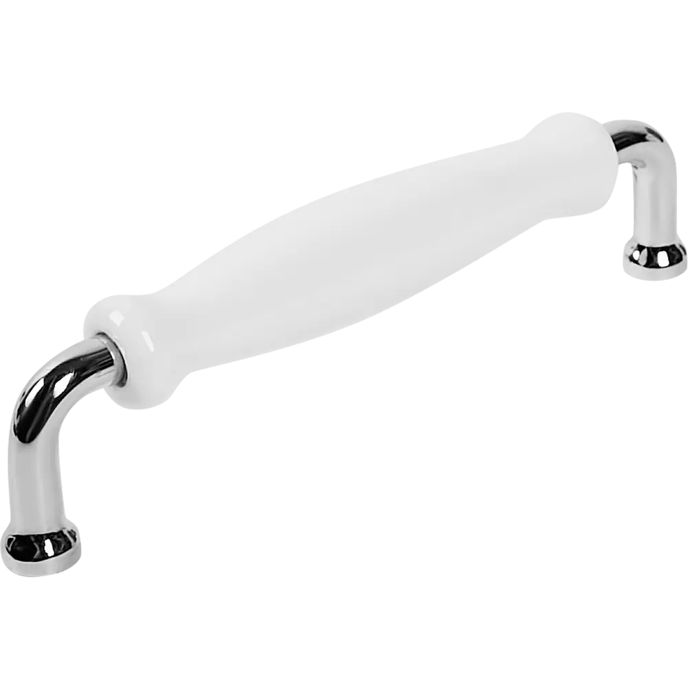 Мебельная ручка-скоба KONSENSA Виви 128 мм белая/хром STLM-2170924