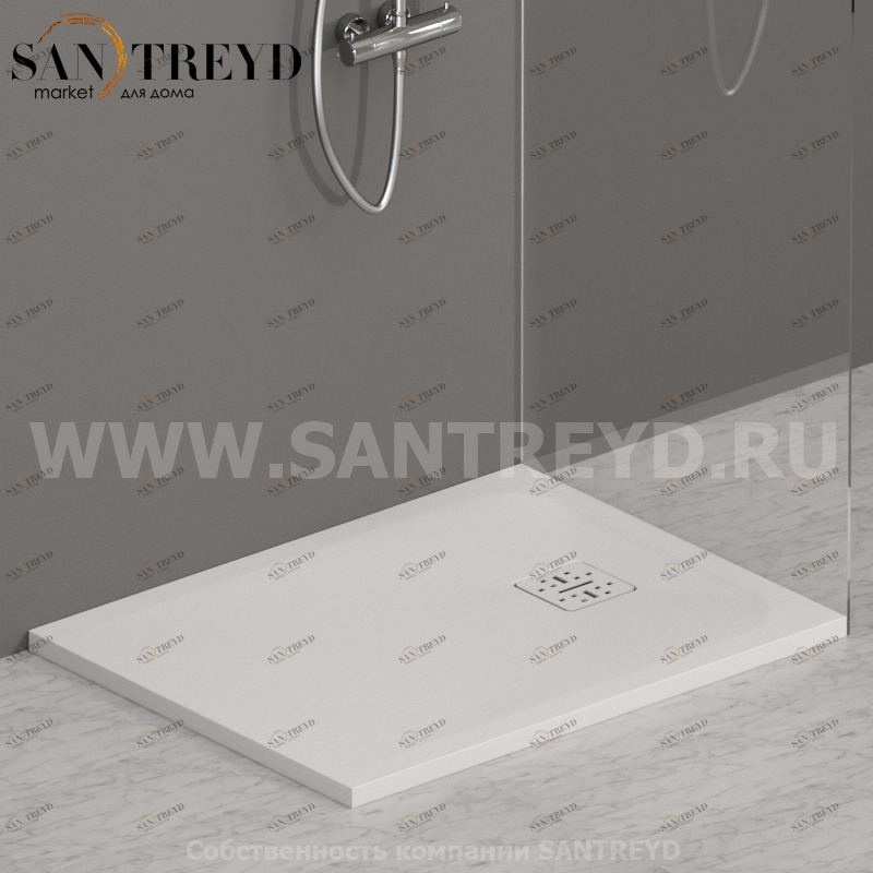 DR09070501 Душевой поддон 90x70 см цвет Белый бархат Globo DOCCIASMART Италия Ceramica Globo