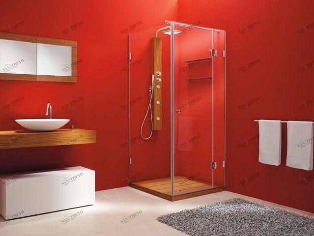 CARMENTA Современная угловая душевая кабина из стекла с колонной и поддоном sun-id-1469108