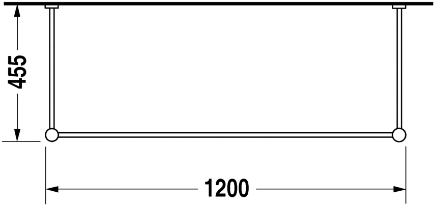 0030731000 Металлическая консоль Vero #003073 Хром Duravit - Вид №1