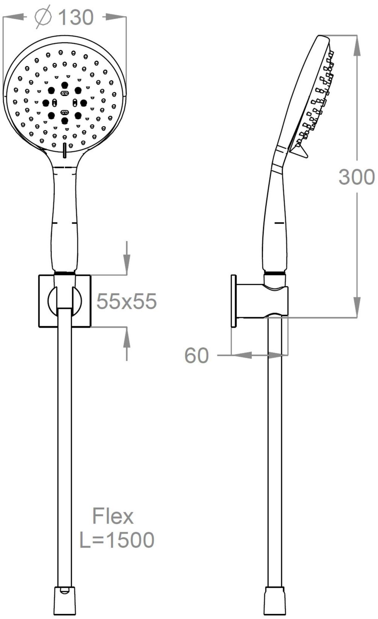 Fir Italia Настенный латунный ручной душ с подставкой Daily 44 4404016 - Вид №1