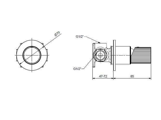 Смеситель для душа из хромированной латуни Bugnatese Moon ARCH-00038415 - Вид №2