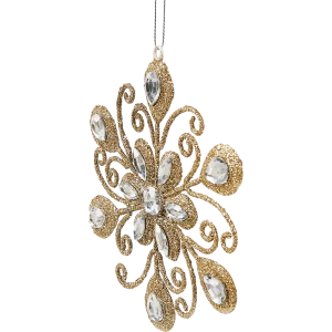 87036491 Елочная игрушка Цветок 15x15 цвет желтый STLM-1528411