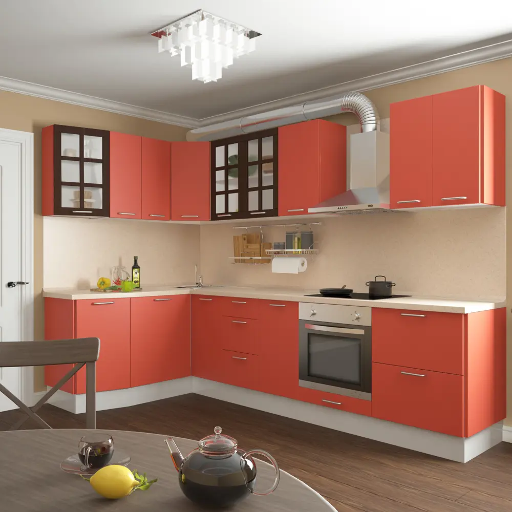 Двери для шкафа Delinia «Папайя» 60x70 см, пластик, цвет красный, 3 шт Васаби STLM-2155190 - Вид №2