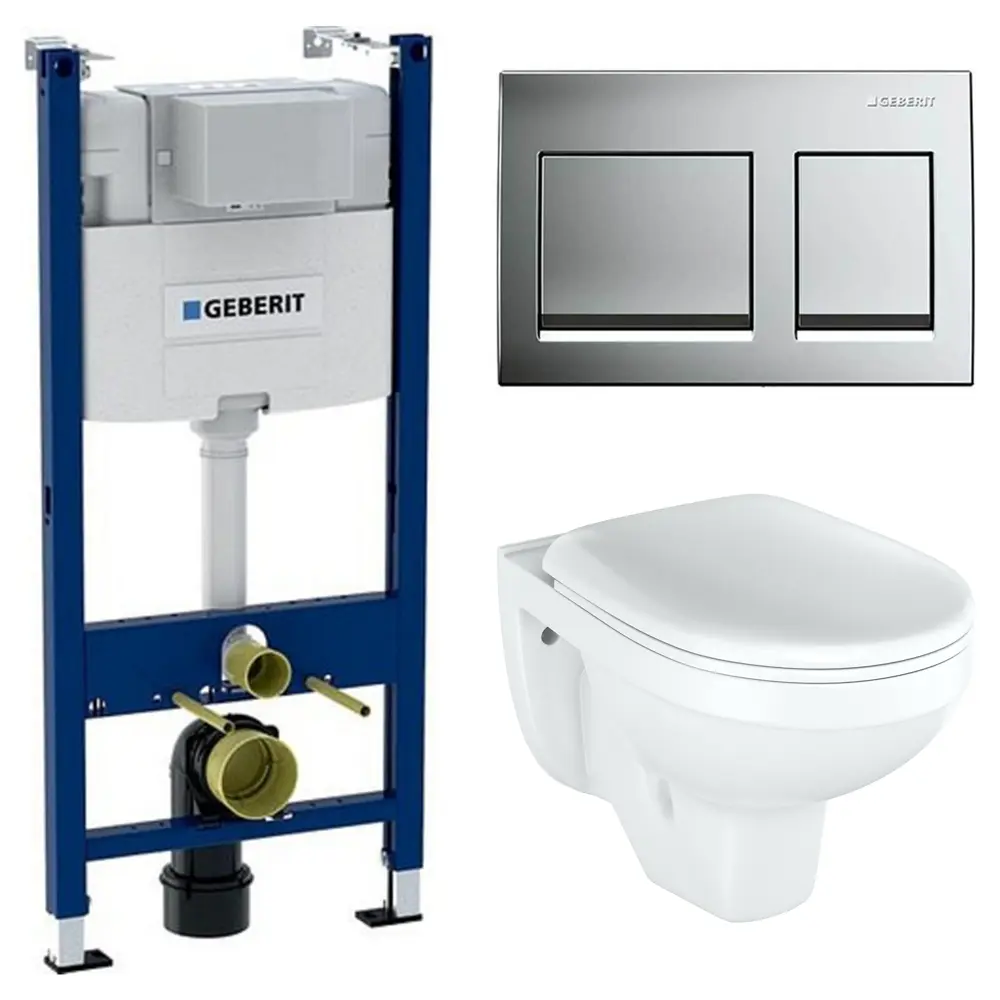 Комплект инсталляции Geberit Alpha с унитазом тип ободка закрытый Rosa Рио клавиша Geberit Alpha серая STLM-2029564