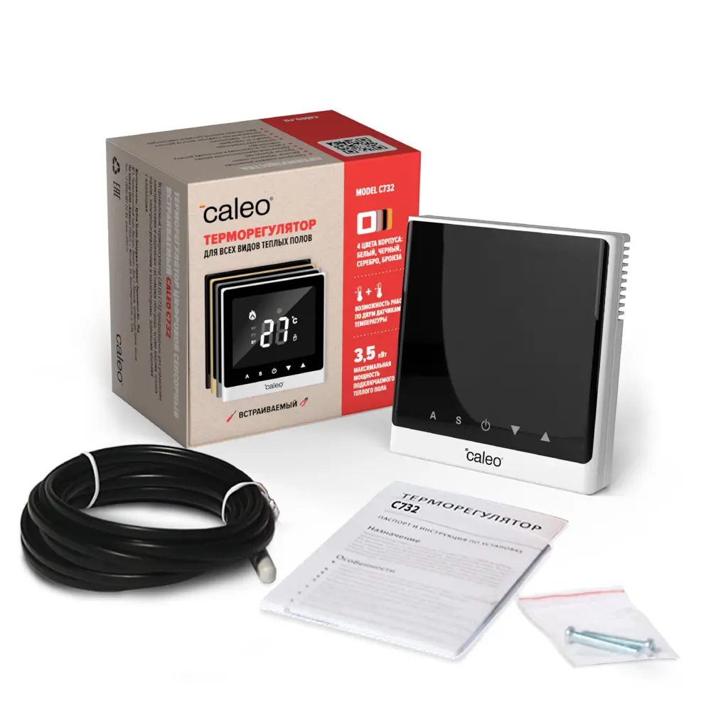 Терморегулятор для теплого пола Caleo C738 электронный программируемый с Wi-Fi цвет белый STLM-2158337 - Вид №3