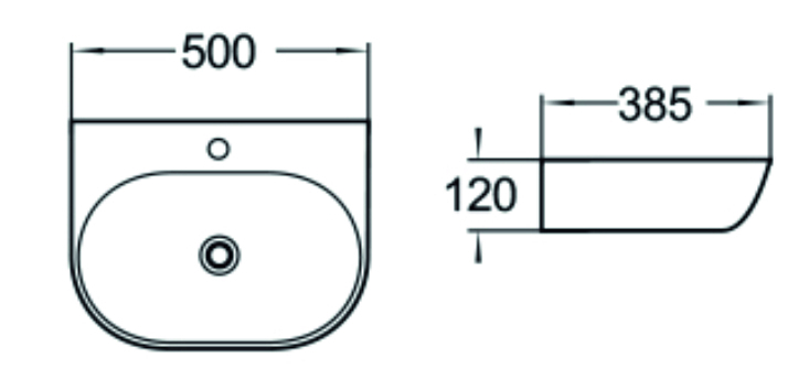 SL-2005 Раковина керамическая накладная с переливом LAB.Space  - Вид №1