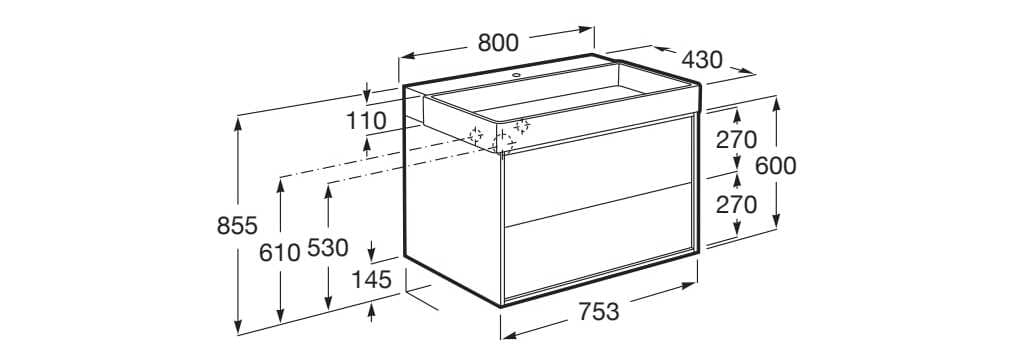 Деревянный подвесной умывальник с ящиками Roca ARCH-00016295 - Вид №9