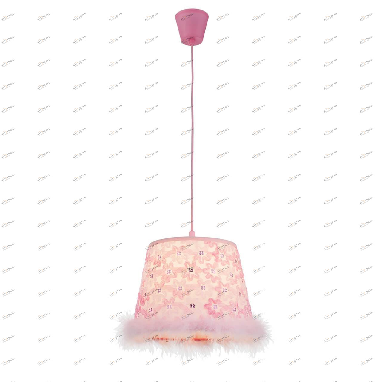 Детский подвесной светильник Tarso с мехом GLOBO  326486 Розовый Ceramica Globo 