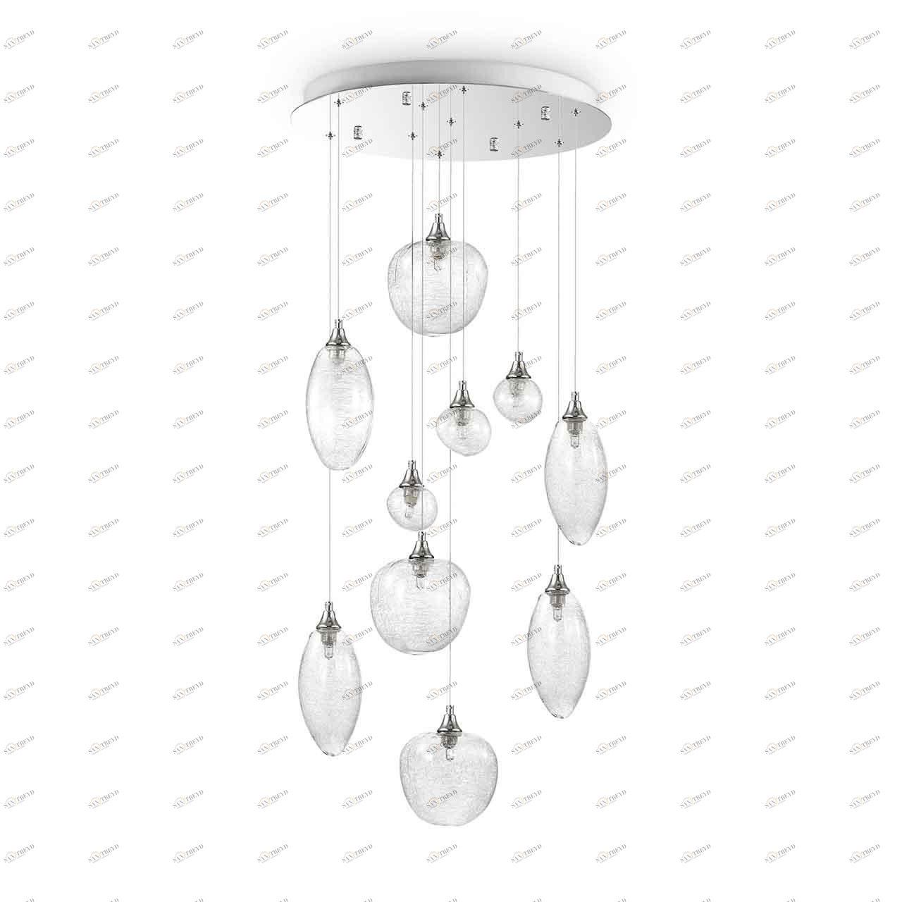 Подвесная люстра Ideal Lux Baco SP10 Cromo IDEAL LUX ДИЗАЙНЕРСКИЕ, BACO 312790 Хром 