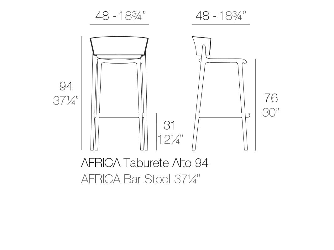 Полипропиленовый садовый стул Vondom Африка ARCH-00132567 - Вид №8
