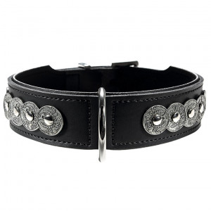 ПР0046526 Ошейник для собак Basic Rom 55 (41-49см)/3,9 натуральная кожа черный HUNTER