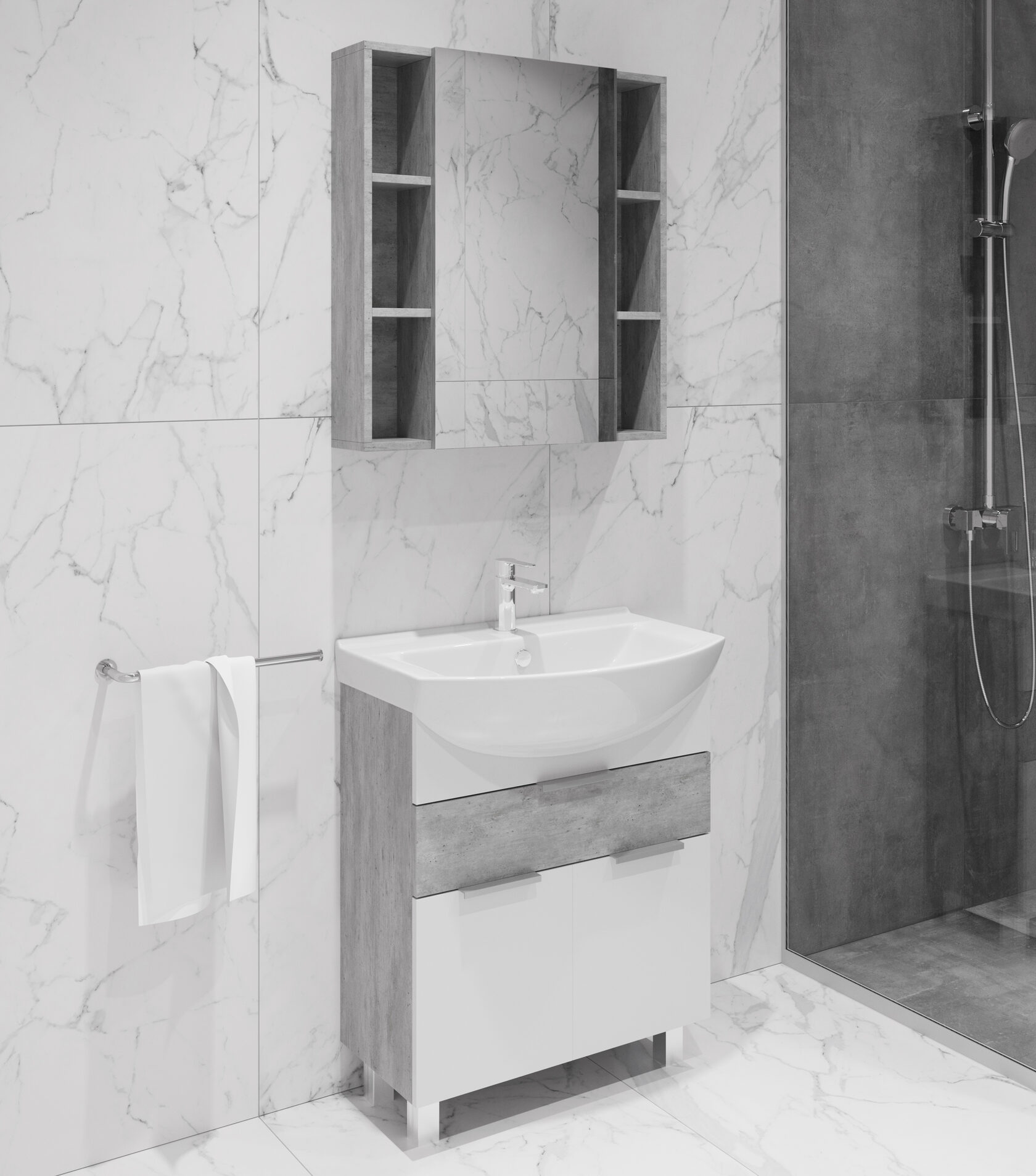 Зеркало BEST 65-30 Бетон SANITA LUXE BSTSLMR65239W1 - Вид №6