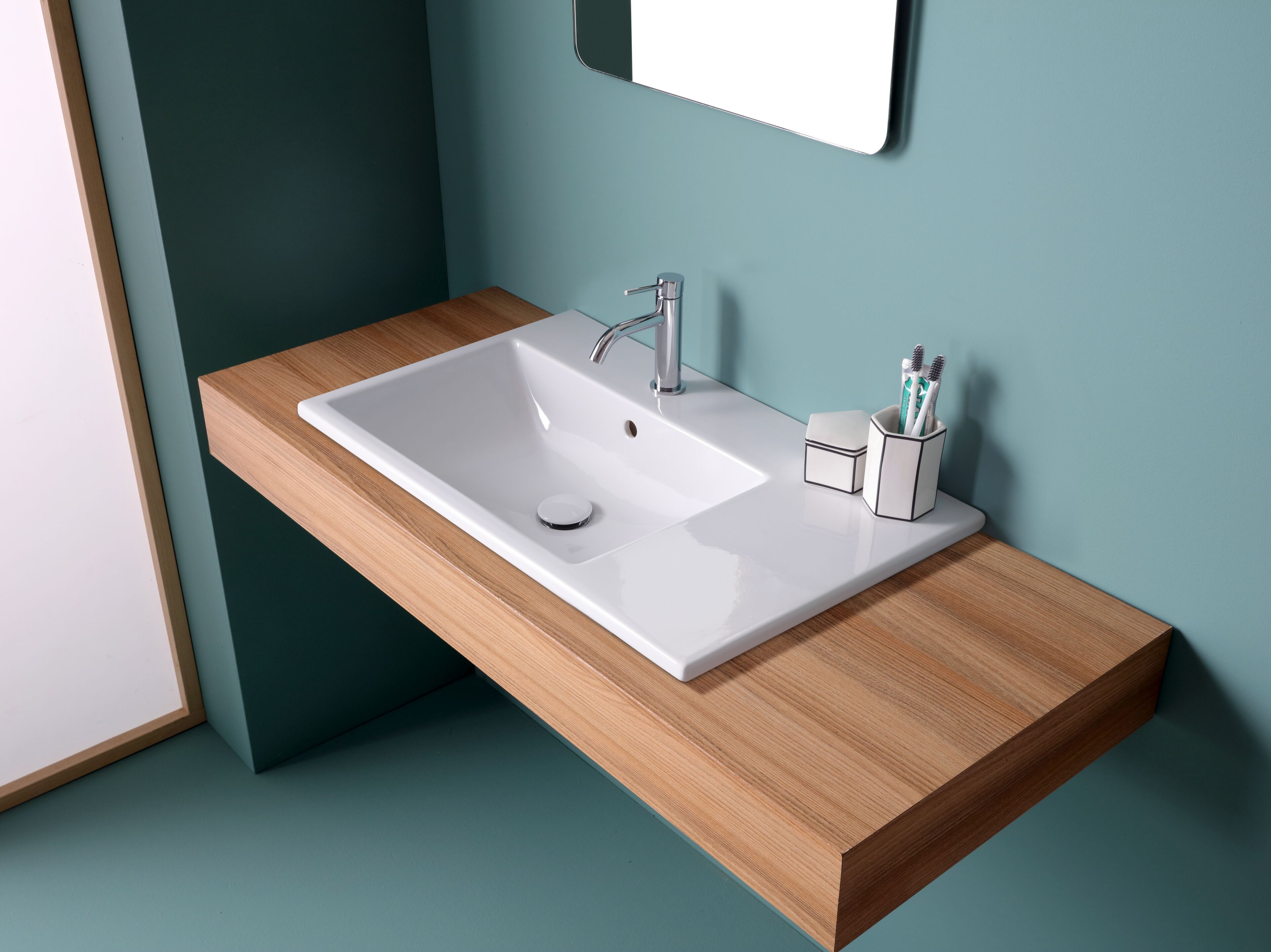 Керамическая раковина для ванной комнаты с столешницей Olympia Ceramica TUTTO EVO ARCH-00027398 - Вид №3