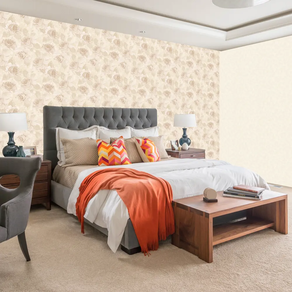 Обои флизелиновые Розы бежевые 0.53 м 70105-220 Santreyd STLM-2120413 - Вид №2