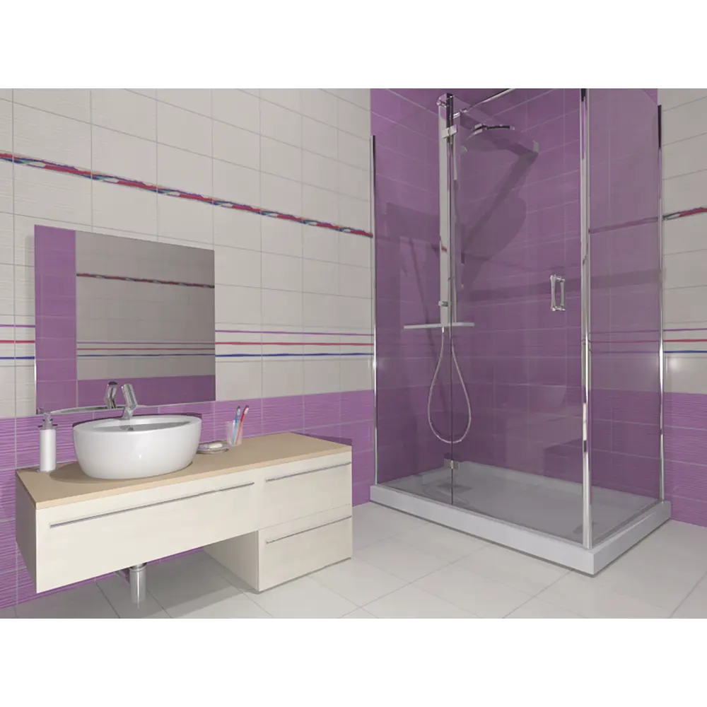 Плитка настенная Courage 40x20 см 1.2 м² цвет сиреневый CULTO STLM-2126665 - Вид №3