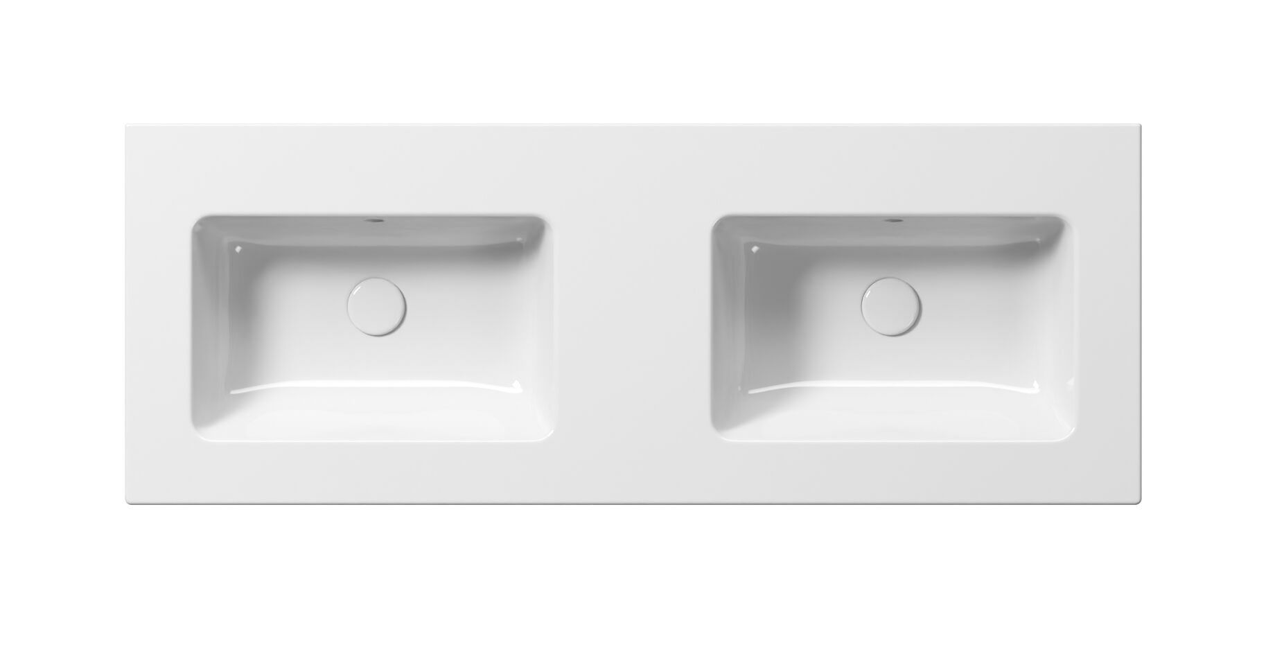 Керамическая прямоугольная двойная раковина с держателем для полотенец GSI ceramica чистый ARCH-00150589 - Вид №1