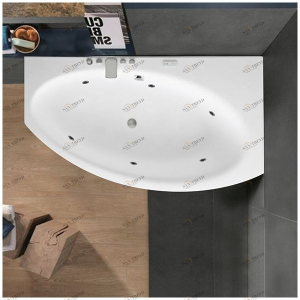 Ванна Gruppo tressee Suri 175 STX-V275B-DX белая с гидромассажем и дезинфекцией угловая большая правая Gruppo Treesse STXV275BDX