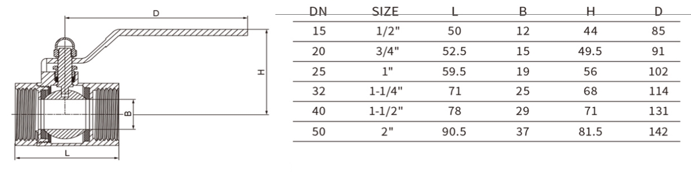 100102 Кран шаровой водоразборный, со штуцером 3/4" ручка, латунь LAB.Space  - Вид №3