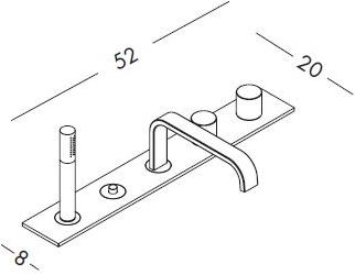Nic Комплект для ванны с ручным душем на 4 отверстия Solo sun-id-1489719 - Вид №4