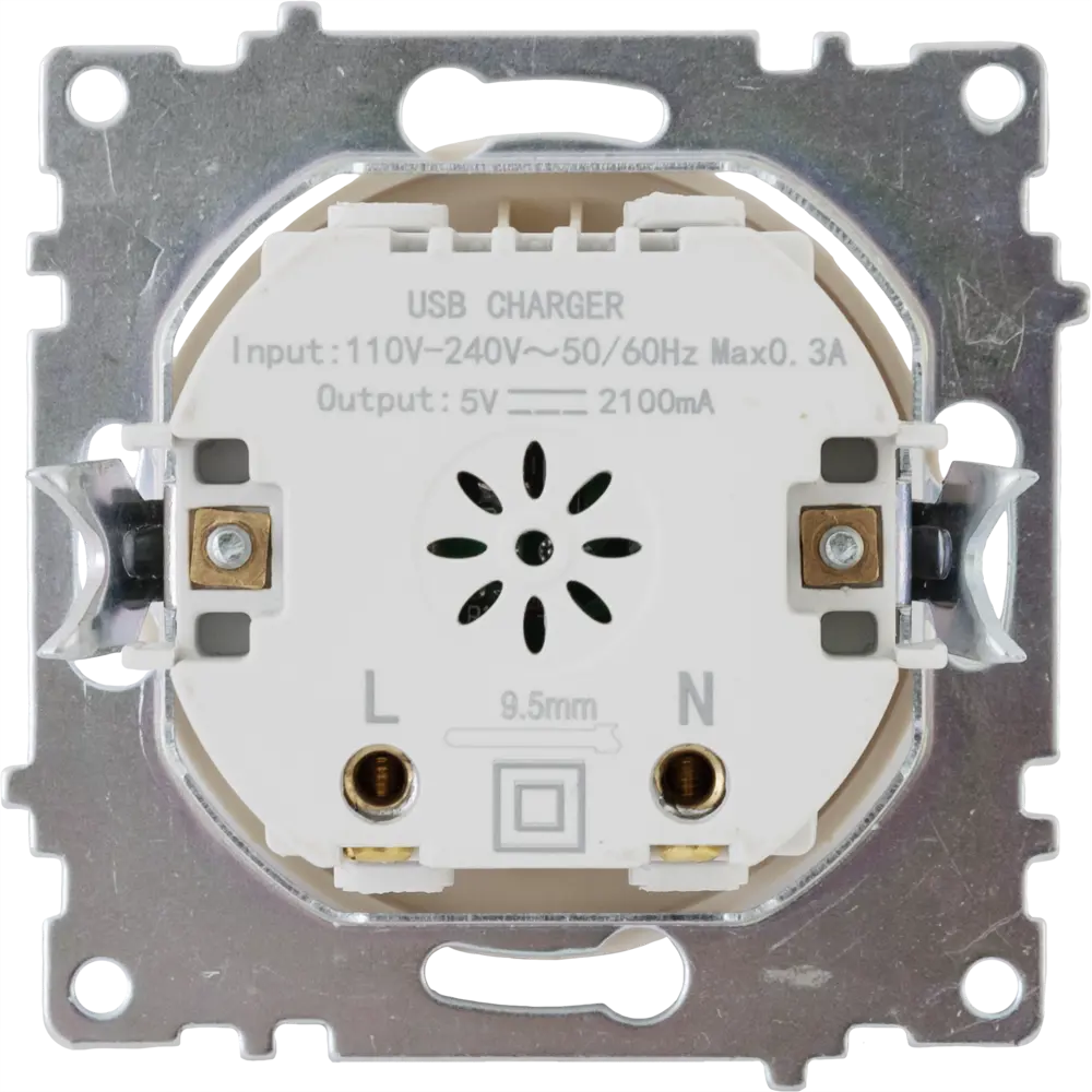 Розетка Onekeyelectro USB двойная встраиваемая с подсветкой цвет бежевый Florence STLM-2028355 - Вид №4