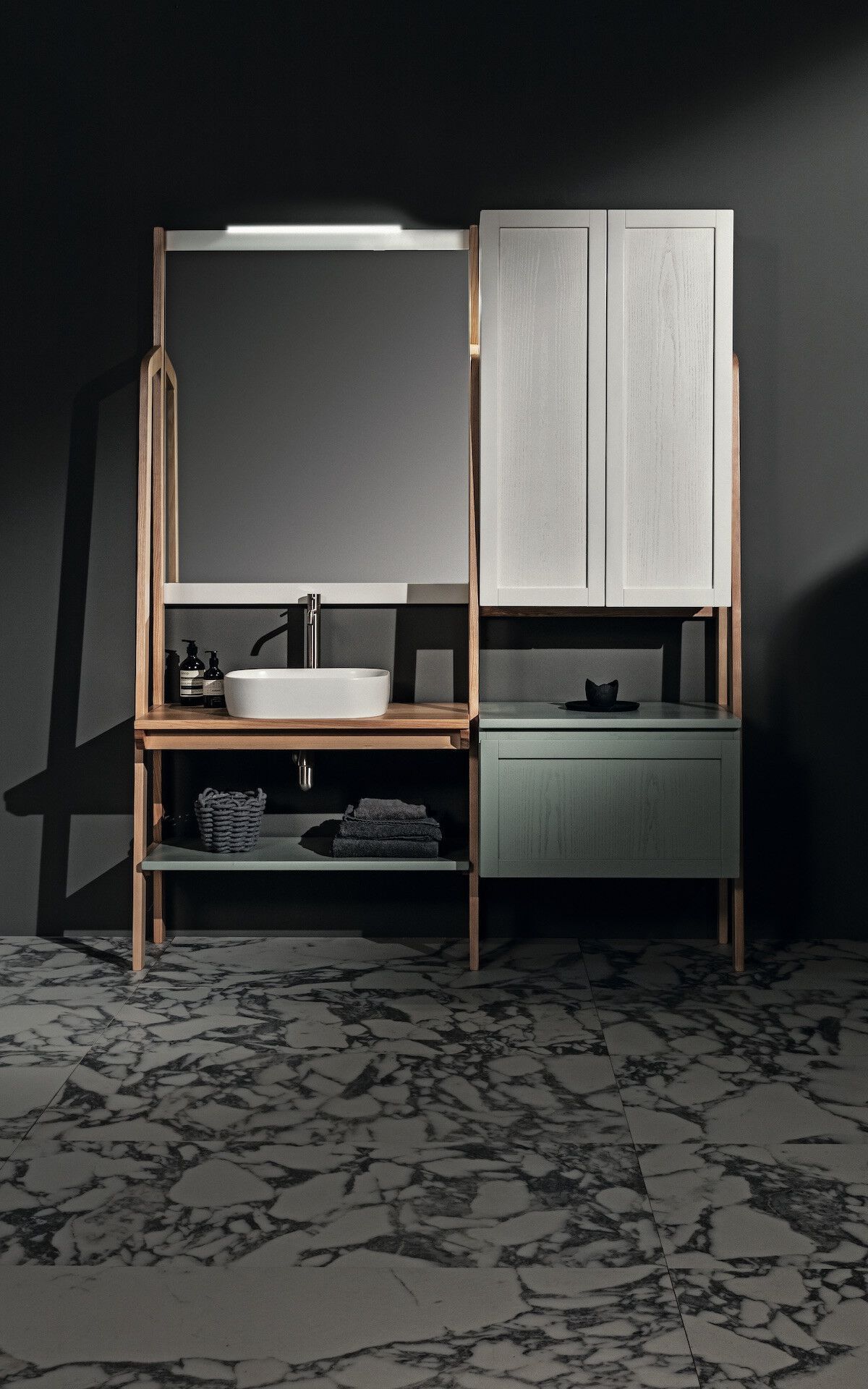 Напольная раковина из ясеня с зеркалом Gaia Mobili Contemporary ARCH-00003243 - Вид №1