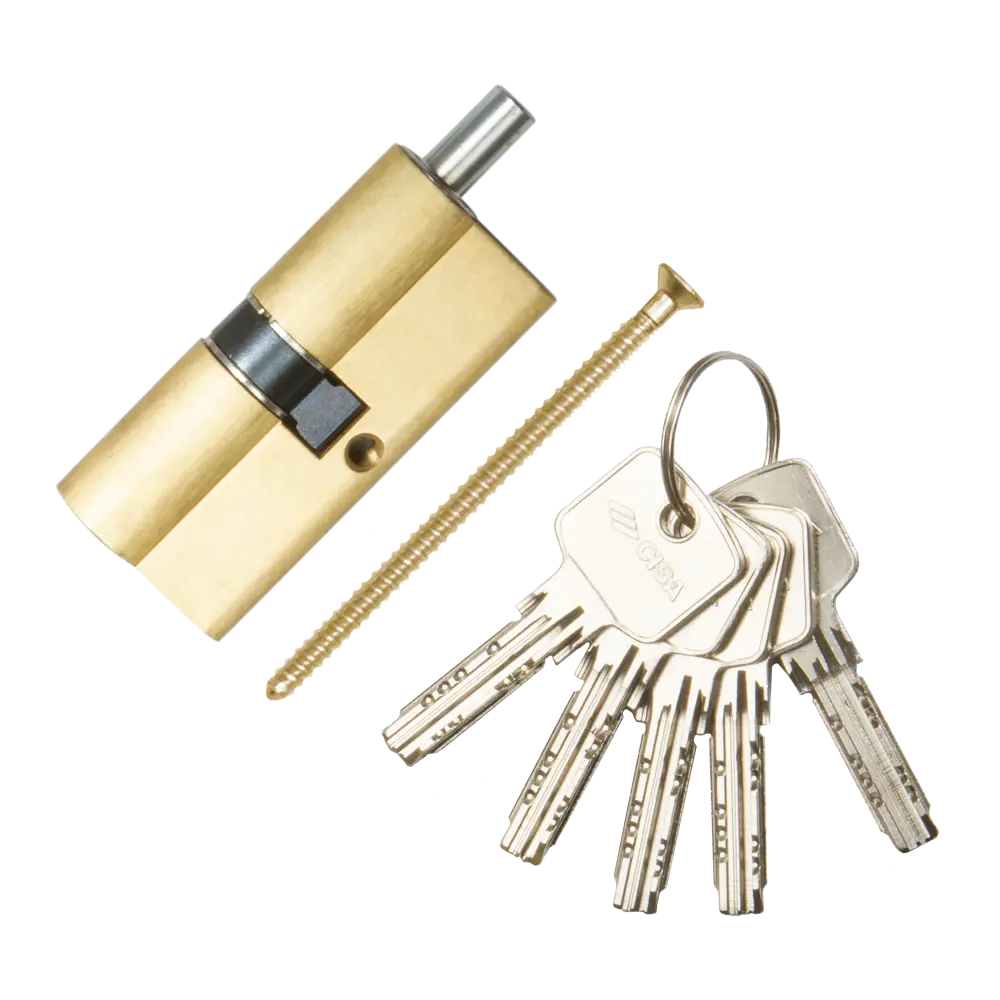 Цилиндр Cisa Astral ОА312-18.00, 40x40 мм, ключ/шток, цвет латунь, без вертушки STLM-2204694 - Вид №1