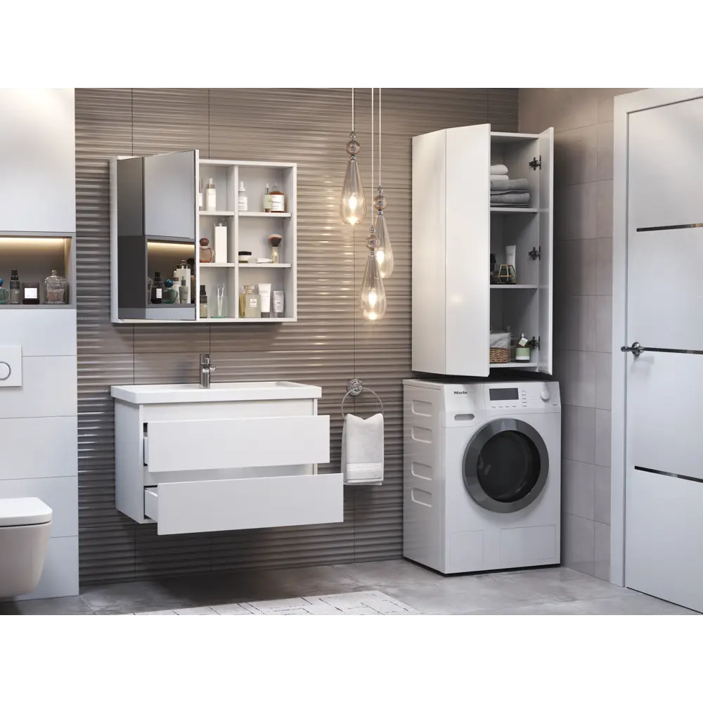 Шкаф для ванной подвесной Vigo Matteo 110x50 см цвет белый STLM-2030033 - Вид №6