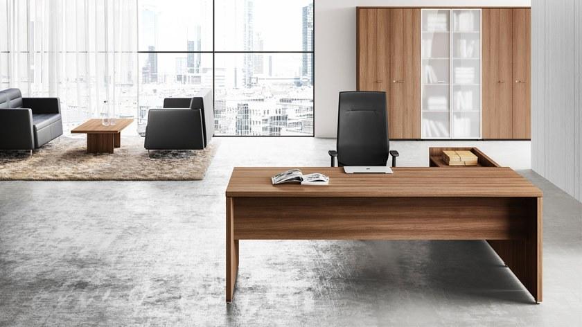 Las Mobili Офисный угловой стол в современном стиле со встроенной полкой Delta evo sun-id-1403928 - Вид №10