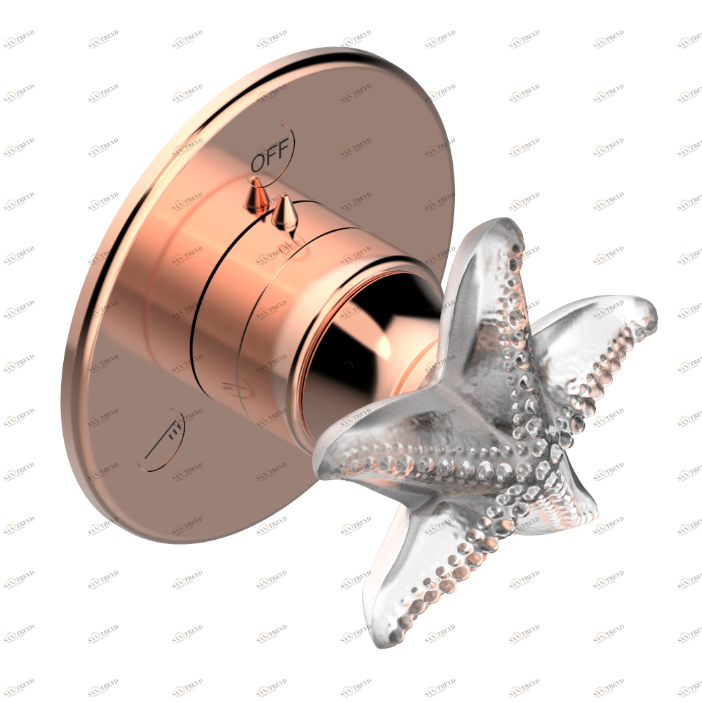 A2C-48M2SB Trim for wall mounted diverter, 2 ways - ref. 48M2 and 3 ways - ref. 49M3 Thg-paris Oceania Розовое золото A2C-48M2SB CAT.F