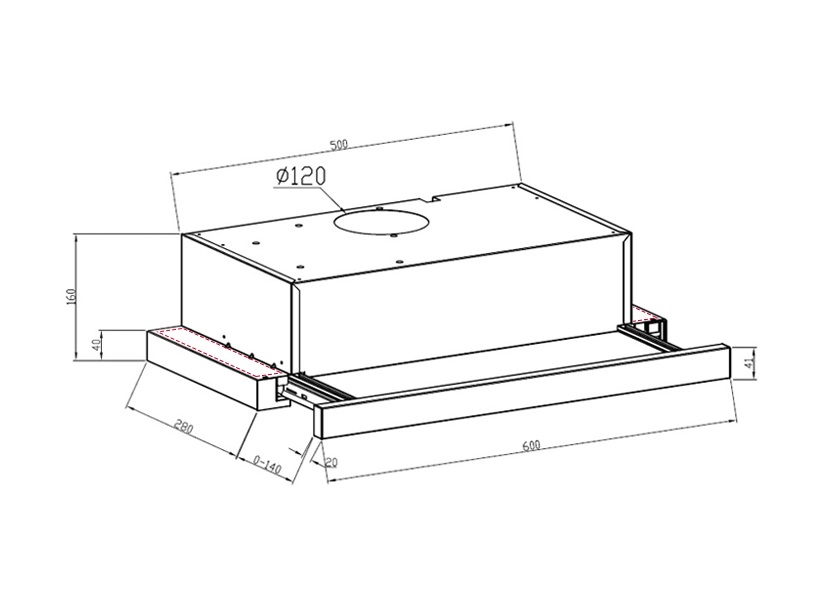 8111892 Вытяжка телескопическая LEX HUBBLE G 2M 600 бежевый/бежевый STDN-0107236 - Вид №10