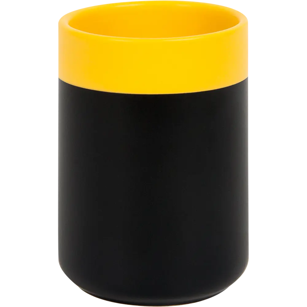 Стакан для зубныx щеток Keila керамика чёрный /жёлтый SWENSA STLM-2169127