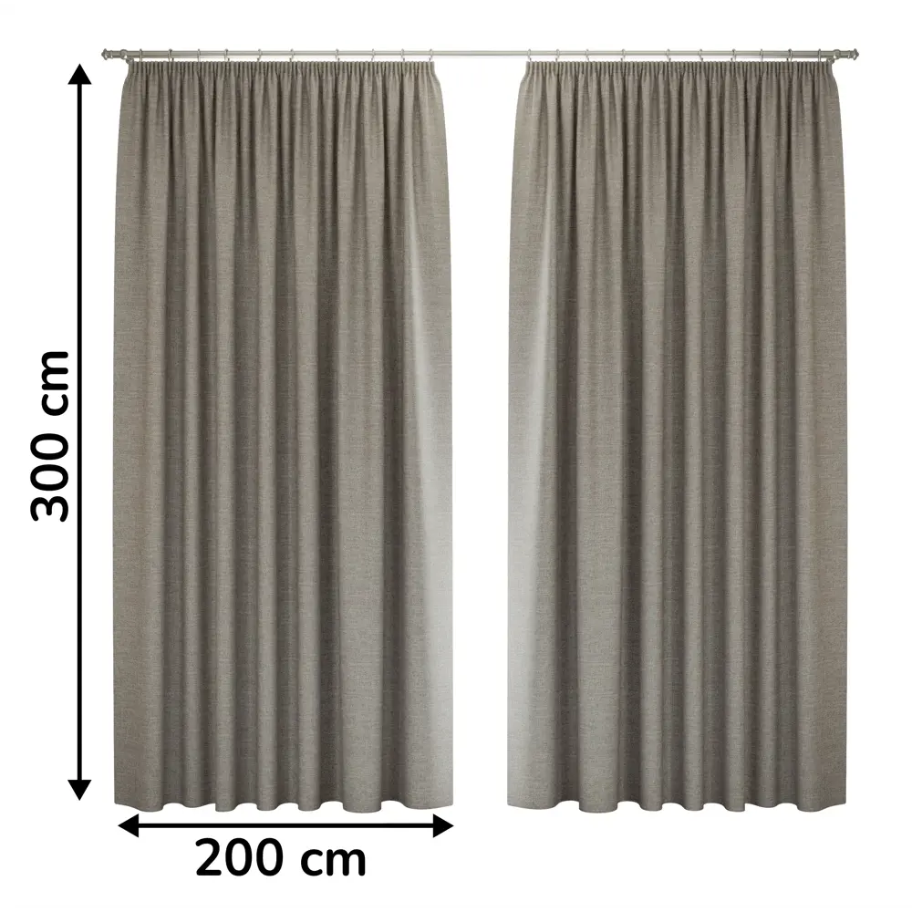 Комплект штор на ленте Нола 200x300 см цвет коричневый MIAMOZA STLM-2120721 - Вид №1