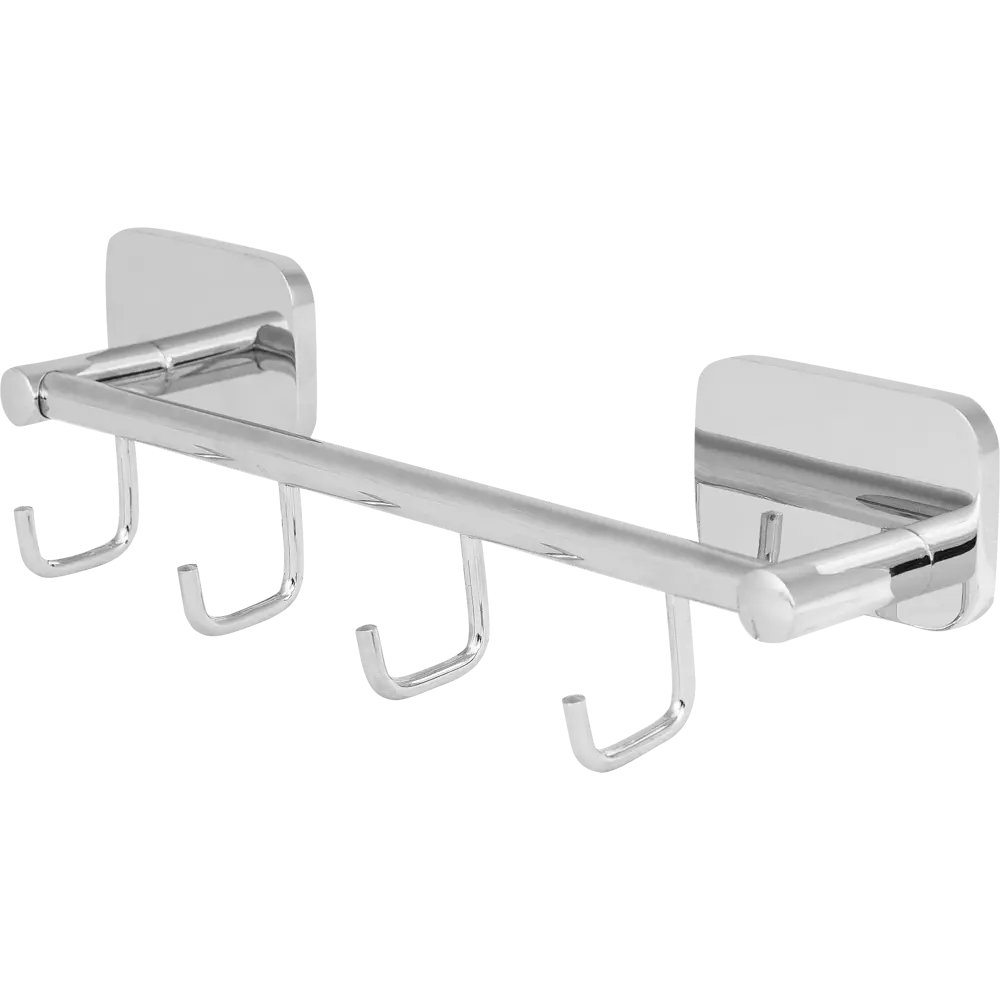 Планка «Kraft», 4 крючка, 25 см, цвет хром BRISSEN STLM-2159572