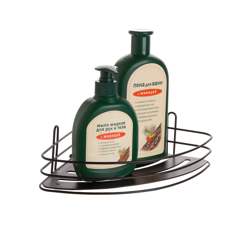 Полка угловая Raindrops Black W7256 1 ярус 20x20x7 см STLM-2111606 - Вид №1