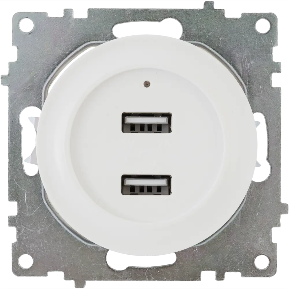 Розетка Onekeyelectro USB двойная встраиваемая с подсветкой цвет белый Florence STLM-2155608