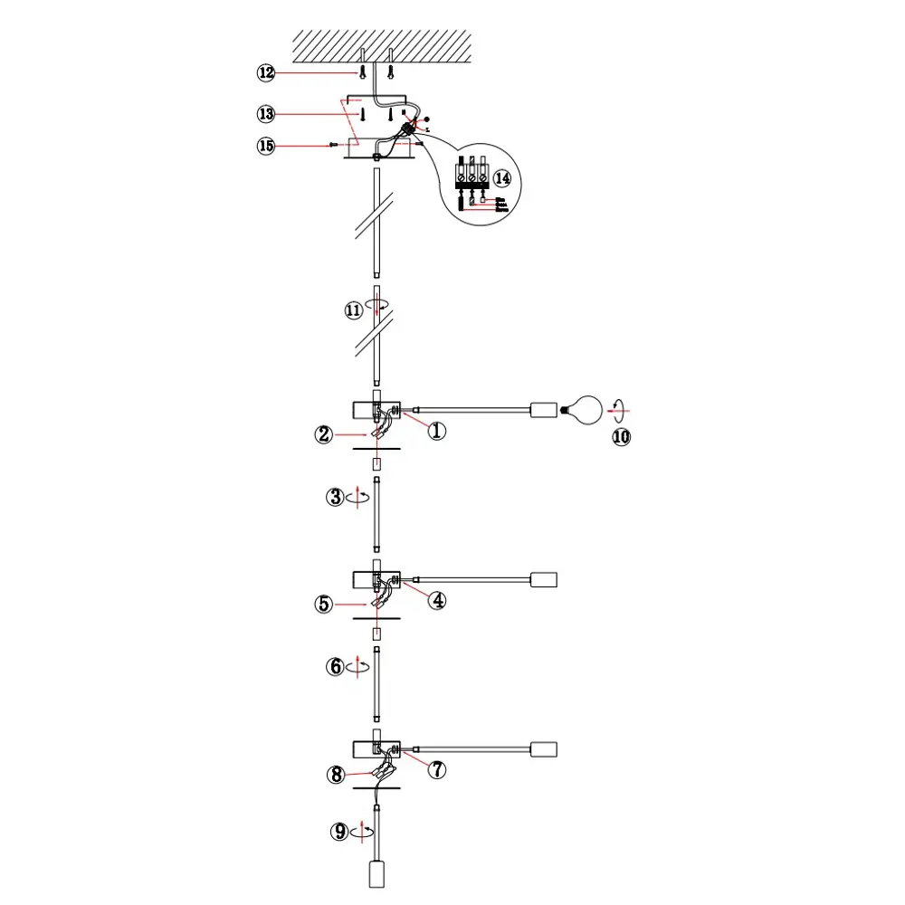 Люстра Freya Firefly: классический черный светильник с 7 плафонами 89335713 STLM-1545442 - Вид №12