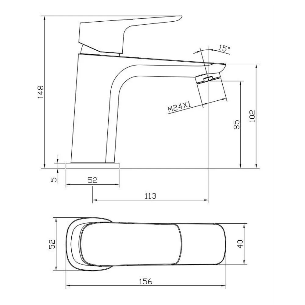 Смеситель для раковины Iddis Ridge RIDBL00i01 однорычажный цвет черный STLM-2023367 - Вид №2
