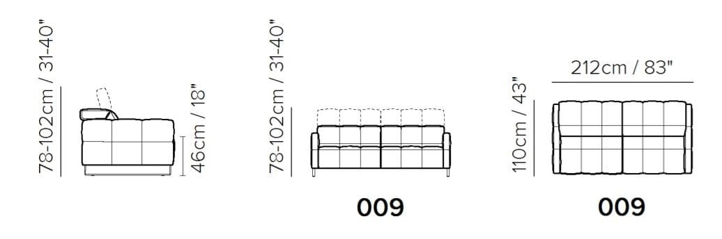 Тканевый диван с откидной спинкой с электрическим движением Natuzzi Italia Philo ARCH-00075191 - Вид №3