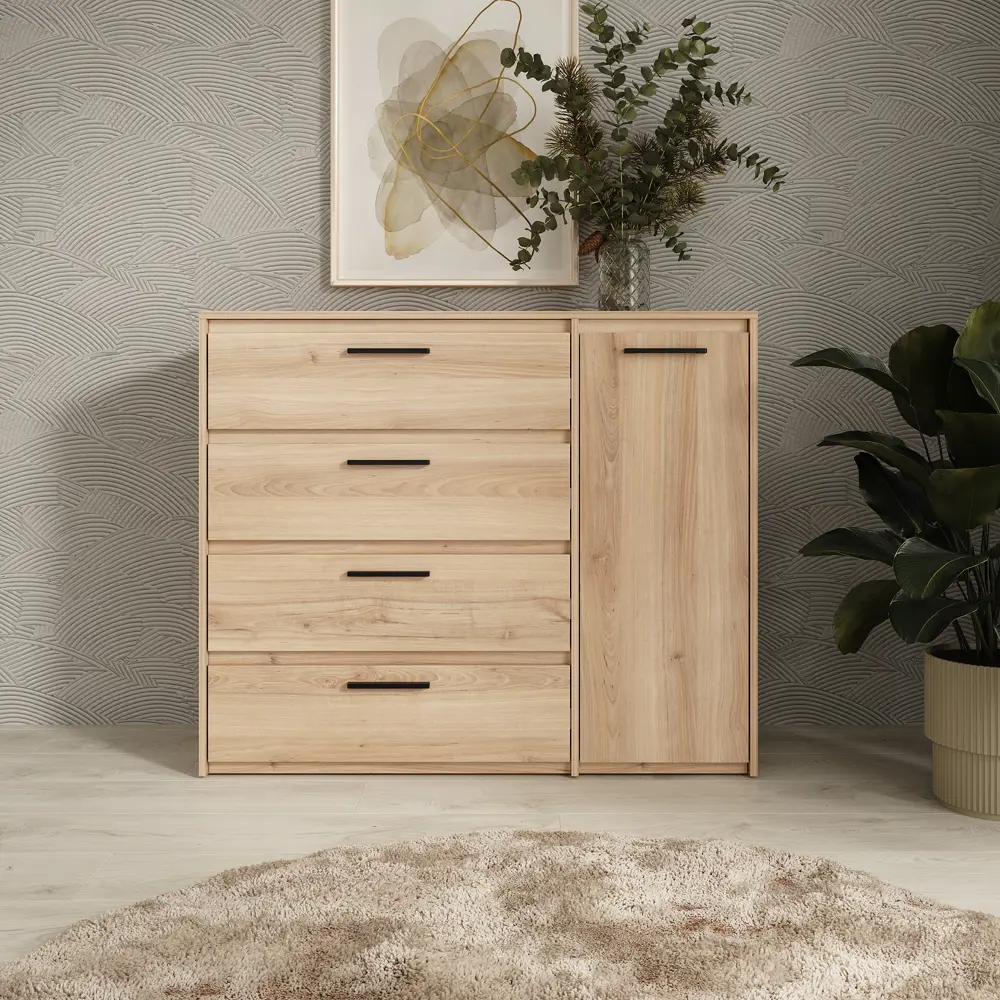 Комод Лион 4 ящика 120x100.2x41.6 см ЛДСП цвет комано Santreyd STLM-2162185 - Вид №11