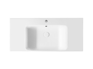 Керамическая прямоугольная раковина с столешницей