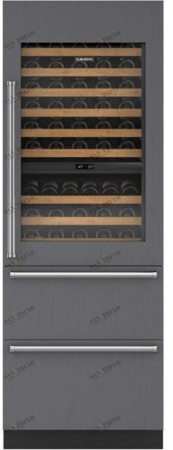 Sub-Zero Вертикальный винный шкаф из нержавеющей стали со стеклянной дверцей класса a + Cantine vino Icbiw-30r 