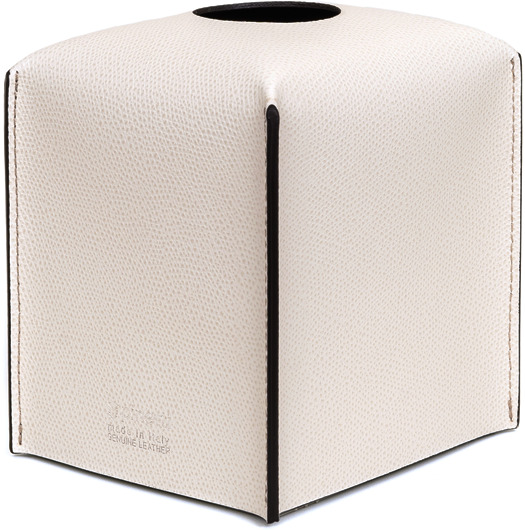 Мягкая квадратная коробка для салфеток - 12,2X10,7XH12,5 см / зернистая кожа_черный